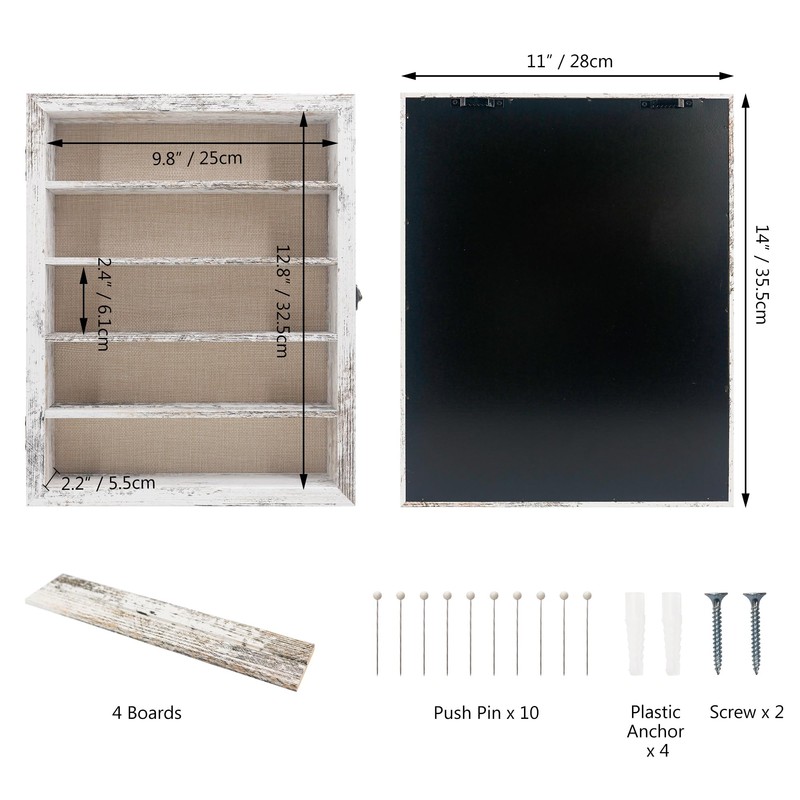 Hodeframe Shadow Box Frame with Removable Shelves, White 11x14 Deep