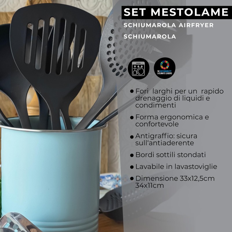 Fackelmann Set 2 Schiumarole da Cucina in Nylon Antigraffio -
