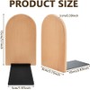 2 Pack Book Ends Natural Bamboo Bookend Anti Slip Book