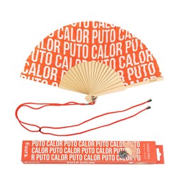 Fisura – Original folding fan with message or pattern. Handheld folding fan for women. Rave wood folding hand fan. Fans for wedding, party, and gift (Calor, red pattern)