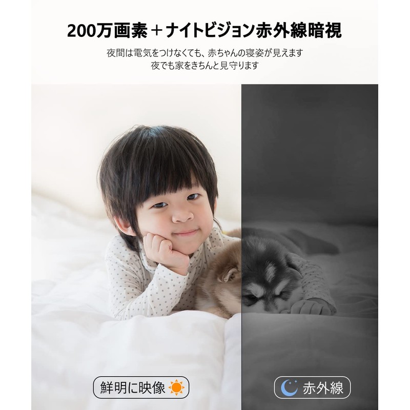Nooieペットカメラ 1080P 室内防犯 Wi-Fi 監視 ネットワーク 360度ワイヤレス ホームセキュリティカメラ 動作追跡 暗視撮影
