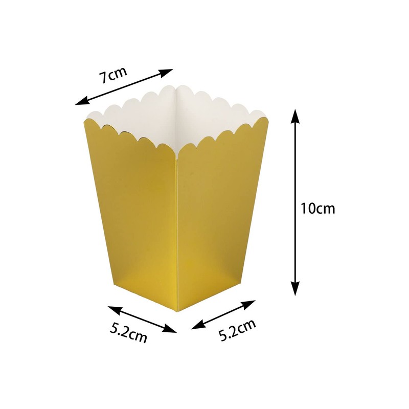 CC wonderland zone 24pcs Gold Mini Popcorn Boxes Paper Popcorn