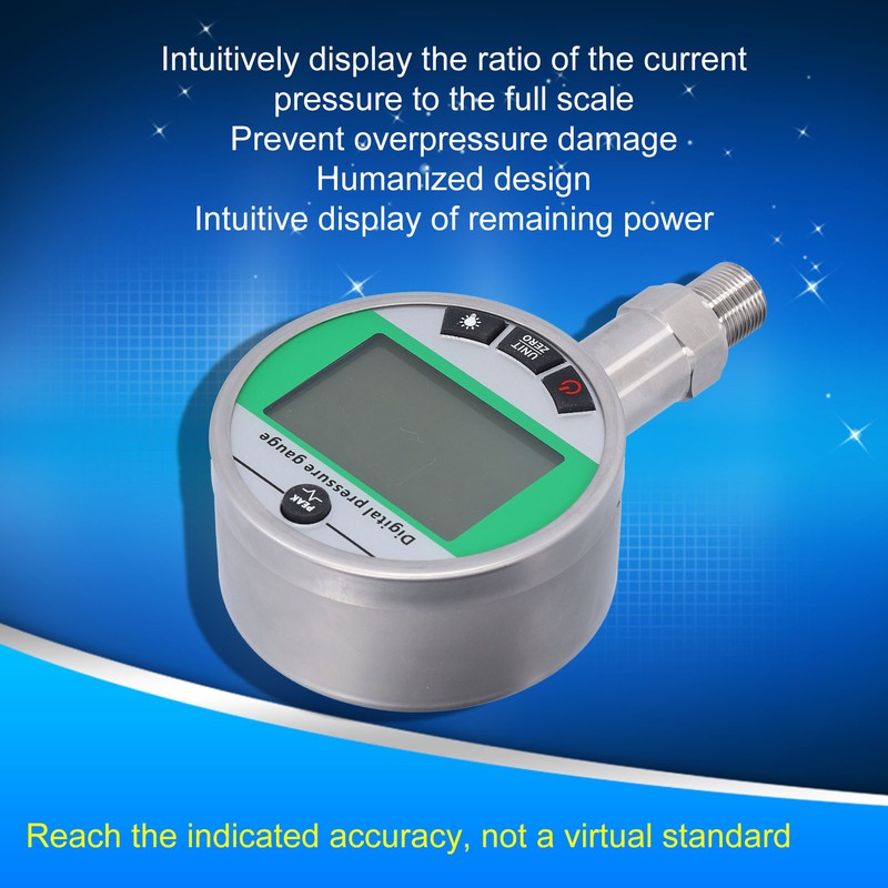 Digital Hydraulic Pressure Gauge Stainless Steel Accurate with Lower Mount