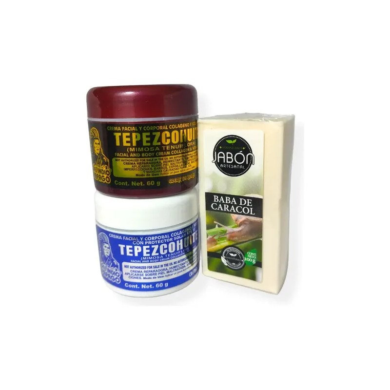 2 Crema De Tepezcohuite Noche Y Día 60gr Jabón Tepezcohuite