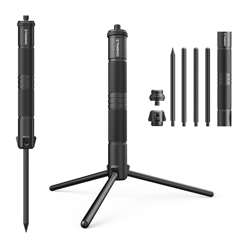 TOMSHOO Aluminum Lantern Stand Camping Lamp Pole Foldable Light Support