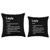 Layla Name Definition Funny Dictionary Throw Pillow