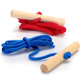 com-four® 2x sledge leash with wooden handle, toboggan accessories, pull rope for sledges, tricycles or other children's vehicles, Premium Made in Germany!