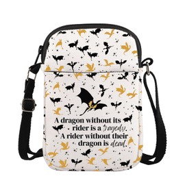 Fourth Wing Merch Dark Romance Reader Gift Fourth Wing Crossbody Bag Dragon Rider Fans Gift Dragon Book Lover Shoulder Bag (CB, Dragon Dead Mini CA)