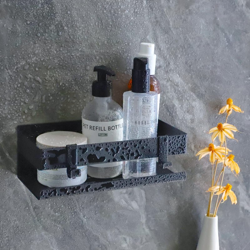 EXLECO Hanging Shower Shelf Stainless Steel Black