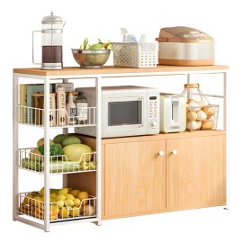 Mueble Organizador Cocina Estante Microondas Despensa Horno Naranja Claro