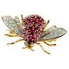 2Ct Round Cut Red Ruby & White Diamond Honey Bee