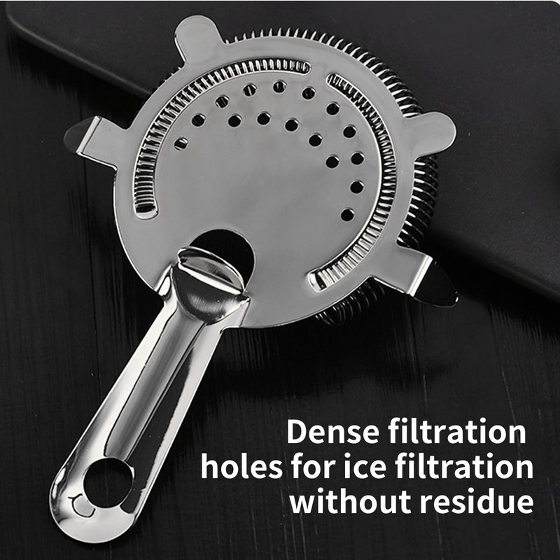 Hawthorne Cocktail Strainer, Stainless Steel Bar Strainer, Professional 4 Prong