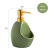 SHIIANN Green Ceramic Soap Dispenser with Sponge Holder – Refillable