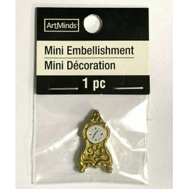 Unbranded NEW MINIATURE MINI DETAILED ORNATE MANTEL TABLE CLOCK DOLLHOUSE DISPLAY DIORAMA