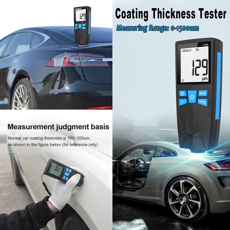 Car Paint Thickness Gauge, Automotive Coating Thickness Gauge Tester, Paint