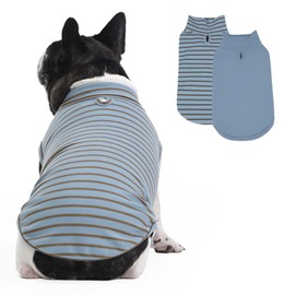 LeleTail 2 Pack Dog Sweaters for Small Medium Dogs, Stripe Winter Clothes Warm Pullover for Pets, Dog Jacket Coats Stretchy Sweatshirt Soft Fleece Vest for Pets, French Bulldog, Blue M