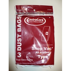 Shop Vac 906-68 Type B EnviroCare Vacuum Cleaner Bags/ 3 pack - Generic w/Dust Seal
