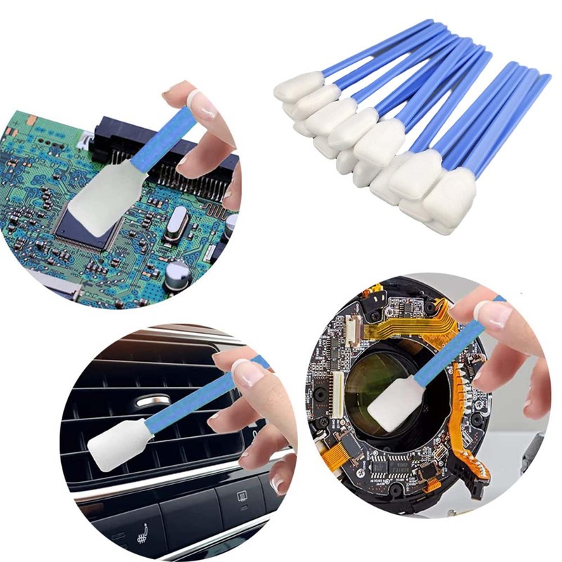 MINZHI Pack of 100 Cleaning Sticks, Cleaning Sponge Cotton Buds,