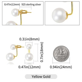 Surrounded Forest Pearl Ball Earrings Double Ball Jacket Earrings for Women Front Back 2 in1 Pearl Stud Earrings