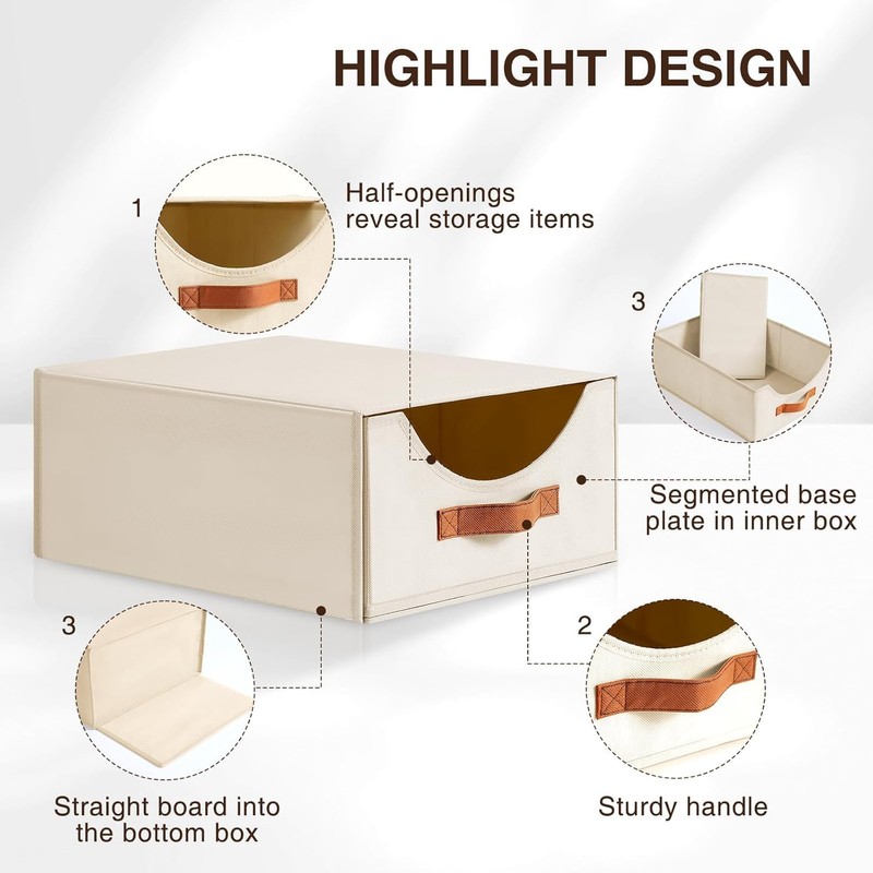 Homsorout Closet Organizers and Storage - Large Stackable Storage Bins