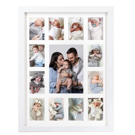 Hodeframe 12 month photo frame,my first year photo board,K-12 Collage Photo Frame for Baby First Year Keepsake, 12x16 Multi Picture Frame-13 Opening,Great for Children's Photos, Portrait