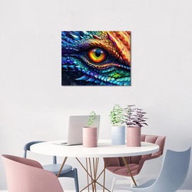 TUMOVO DIY Paint by Number for Adults Dragon Eye and Scales Paint by Numbers Kits for Adults Paintwork with Paintbrushes Color by Numbers Oil Painting Art Crafts 16"x20"(Frameless)