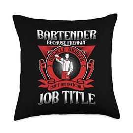 Bartender Because Miracle Worker Isn't Job Title Bartender Throw Pillow