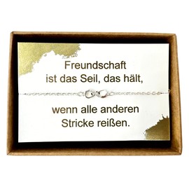 ONDEGO® HANDMADE in GERMANY Unendlichkeit Edelstahl GESCHENK beste Freundin Armband Freundschaftsarmband Freundschaft (Silber)