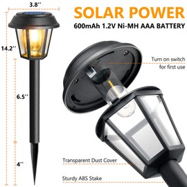 Priddop Priddop Solar Pathway Lights Outdoor 8 Pack Solar Lights Outdoor Waterproof 3000K Warm White LED Tungsten Filament Bulb for Yard Garden Landscape Path Walkway Driveway Lawn