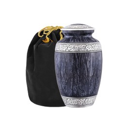 Cremation Urn for Human Ashes – Large Adult ERN for Ashes – Funeral Urn for Men & Women – Memorial ERN for Loved Ones – Burial Urn for Home, Columbarium, or Funeral Service (Grey, Adult)