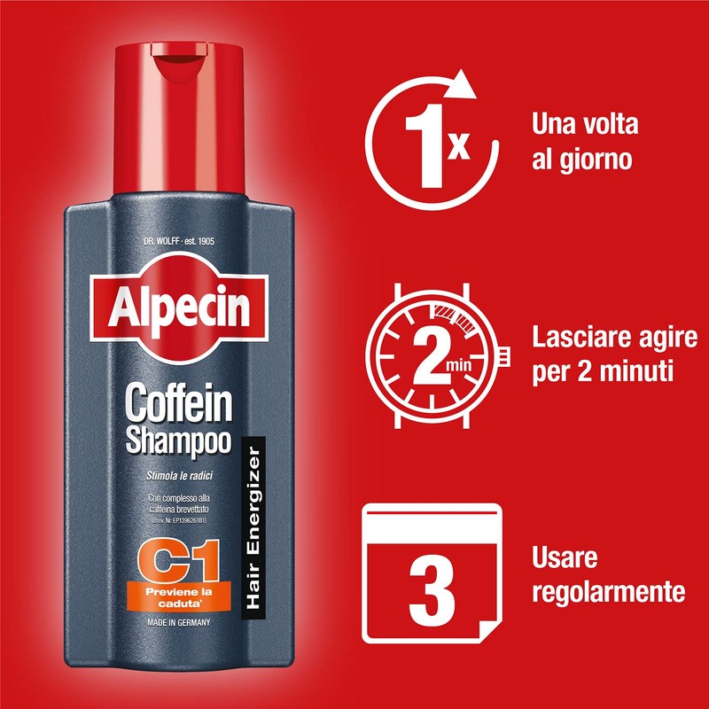 Alpecin Caffeine Shampoo C1 1x 250ml | Shampoo Anticaduta Efficace