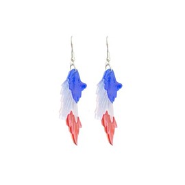 4th of July Patriotic Earrings Acrylic American Flag USA Five-pointed Star Wings Dangle Earrings Red Blue White Independence Day Jewelry Gift for Women(Wings)