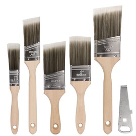 NANAPLUMS Painting Brushes, Set of 5, High-Quality Paint Brush with Paint Can Opener for Precise Painting Work - Acrylic Paint Brush for All Surfaces - Practical Brush Set Painter without Bristle Loss