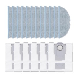 Ulimymei 12 Pack Dust Bag &12 Pack Mop Cloth Pad for Roborock S7 / S7+ / S7 MaxV / S8 / S8+ Series Robot Vacuum, Replacement for Roborock S7 MaxV Ultra accessories