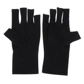 OATIPHO 1 Pair UV Nail Gloves for Gel Nail Lamp Fingerless Design Lightweight Snug Fit UV Protection for Manicure Outdoor Activities Black Short Gloves