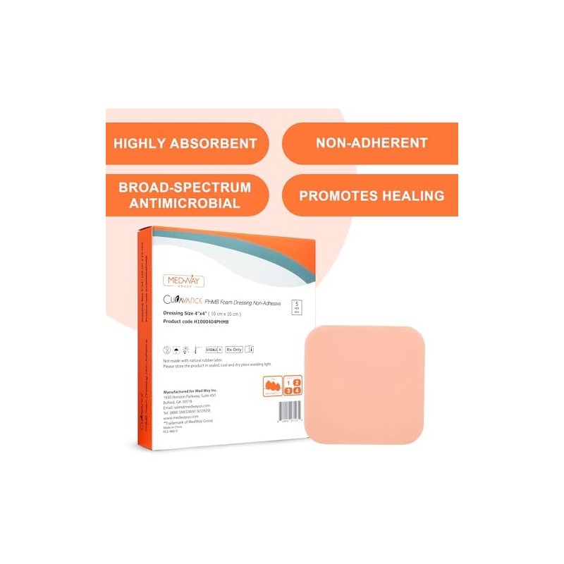 MedVance Apósito de espuma hidrofílica no adhesiva e impermeable PHMB