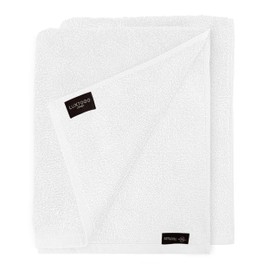 LUXTOGO Single Towel 50 x 100 cm - Oeko-Tex, 100% Ringspun Cotton, Twist Yarn, Super Absorbent, Soft, Quick-Drying, Hotel Quality (Pack of 1, White)