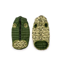 Winchester Pet Premium Reversible Dog Puffer Vest, Green, Medium