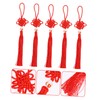 Ciieeo 5pcs Red Chinese Knot Tassel Pendant Car Hanging Decoration