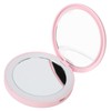 LED Compact Mirror Round Shape 3X Magnification Rechargeable Double Sided
