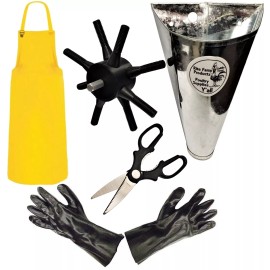 Rite Farm Products L10 PROCESSING KIT DRILL PLUCKER MEDIUM KILL CONE 10 BLADE SCALPEL APRON GLOVES