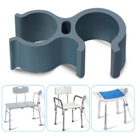 Aliseniors Shower Head Holder Attachment for Shower Chair, Hand Shower Holder Fit for Bath Seat, Transfer Bench, Bath Stool, Shower Commode, Universal Fit, Shower Aids, Shower Accessories, Blue