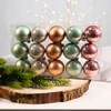 Plastic Christmas Baubles Pink/Mint - Pack of 15 Diameter 5