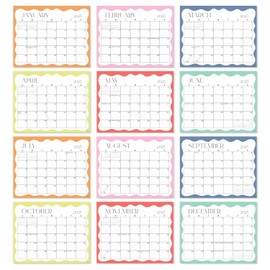 S&O Modern Wavy Magnetic Fridge Calendar from January 2025-June 2026 - Tear-Off Refrigerator Calendar to Track Events & Appointments - 18 Month Magnetic Calendar for Fridge for Easy Planning-8"x10" in.