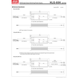 MW Mean Well HLG-60H-54A 54V 1.15A 62.1W Single Output Switching LED Power Supply with PFC