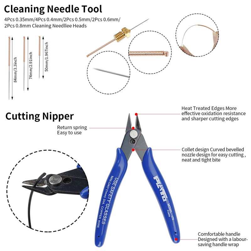 BCZAMD 36 Pieces 3D Printer Tool Kit Includes Nozzle Uncloger