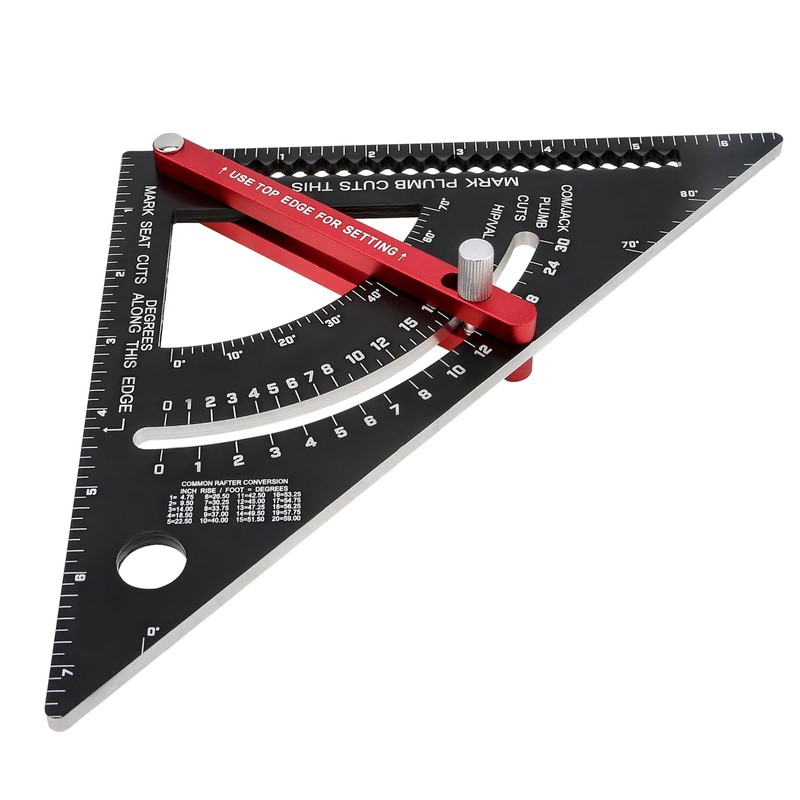 Smgda Carpenter Square 7 inch, Adjustable Angle Combination Ruler, Aluminum