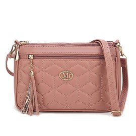 TRUMIGA Bolsa Crossbody Mujer de Cuero PU,Bolsa Bandolera Mujer Moda,Bolso de Hombro Impermeable,Bolso cruzados para mujer para Casual Viaje Compras,Rosa