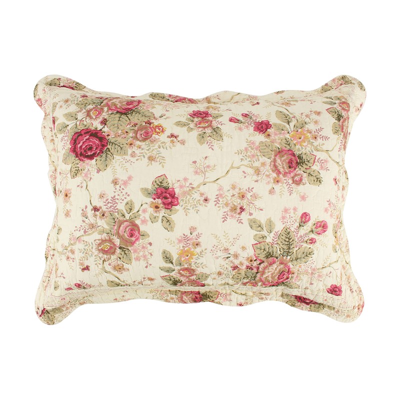 Greenland Home Antique Rose 100% Cotton Quilted Pillow Sham, Standard