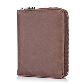 boshiho RFID Blocking 24 Slot Credit Card Holder Wallet Real Leather Multi Card Organizer Wallet with Zipper (coffee)